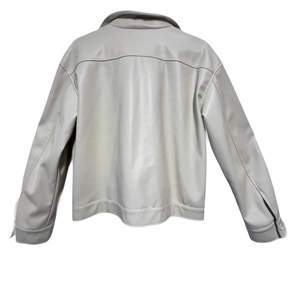 Steve Madden Ivory Faux Imitation Leather Jacket - Picture 5 of 5